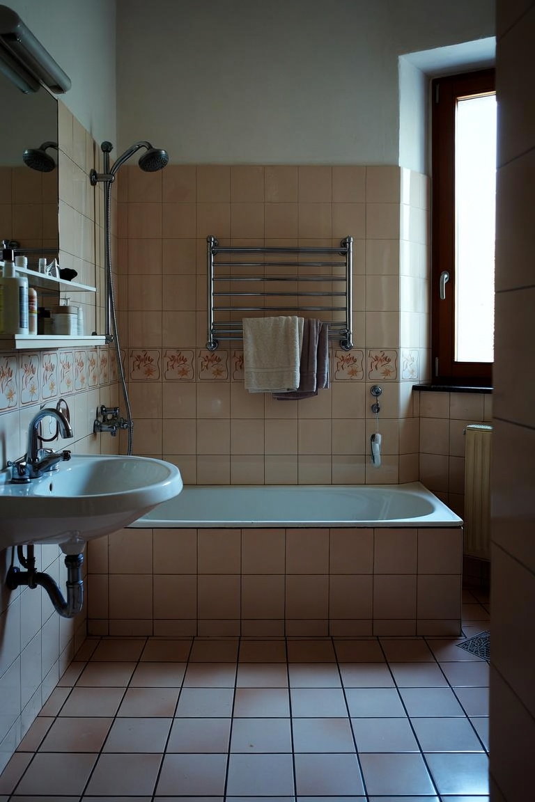 Badsanierung vorher: altes Badezimmer in Wien